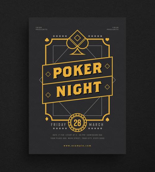 Poker Night Flyer Layout - 242203559