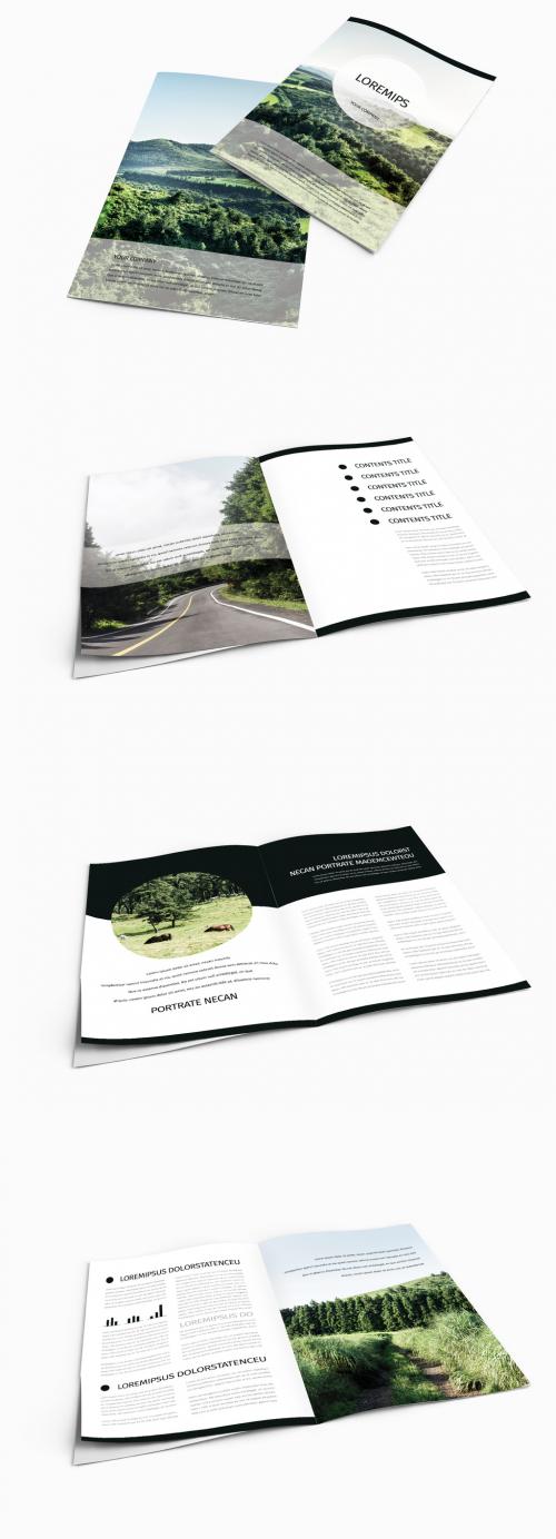 Brochure Layout with Mountain Imagery - 242382738