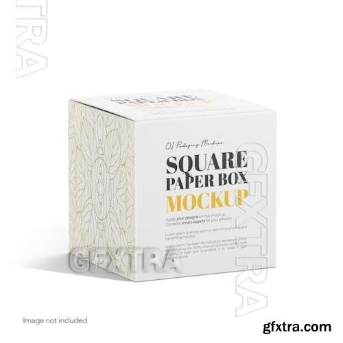 Square paper box side view psd mockup 85935225