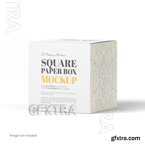 Square paper box side view psd mockup 85935015