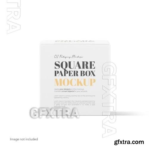 Square paper box front view psd mockup 85934921