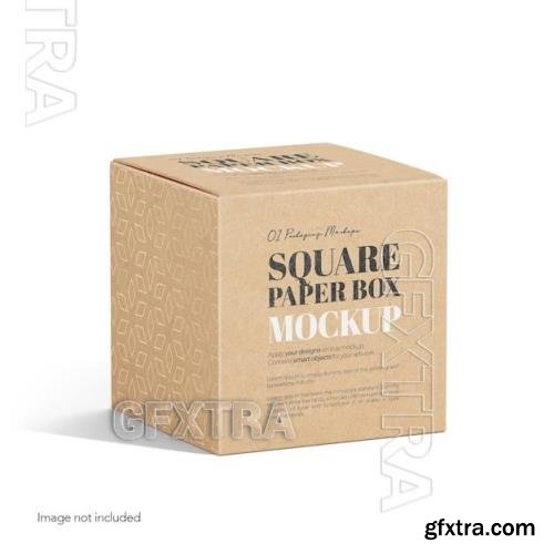 Square cardboard box side view psd mockup 85935183