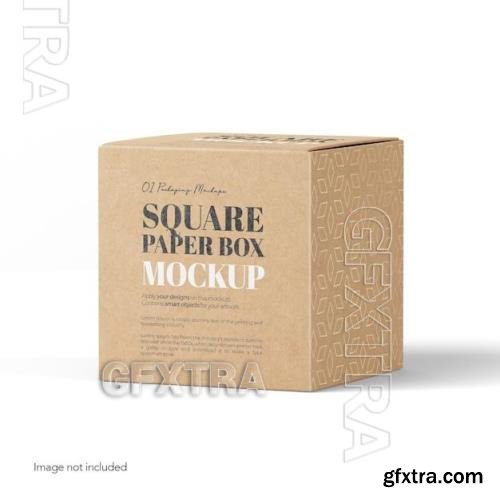 Square cardboard box side view psd mockup 85934962