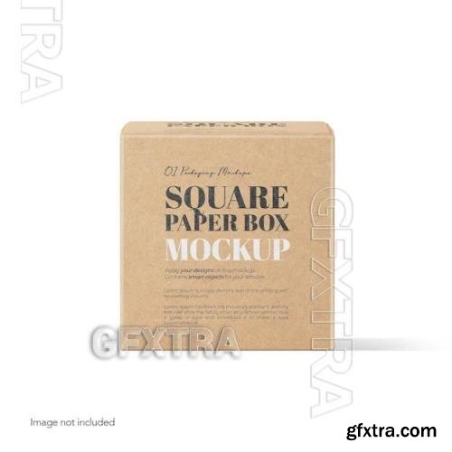 Square cardboard box front view psd mockup 85934878