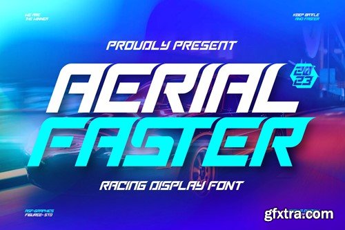 Aerial Faster - Racing Display Font BXVGWM4