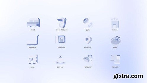 Videohive Hotel Service - Flat Icons 49203205