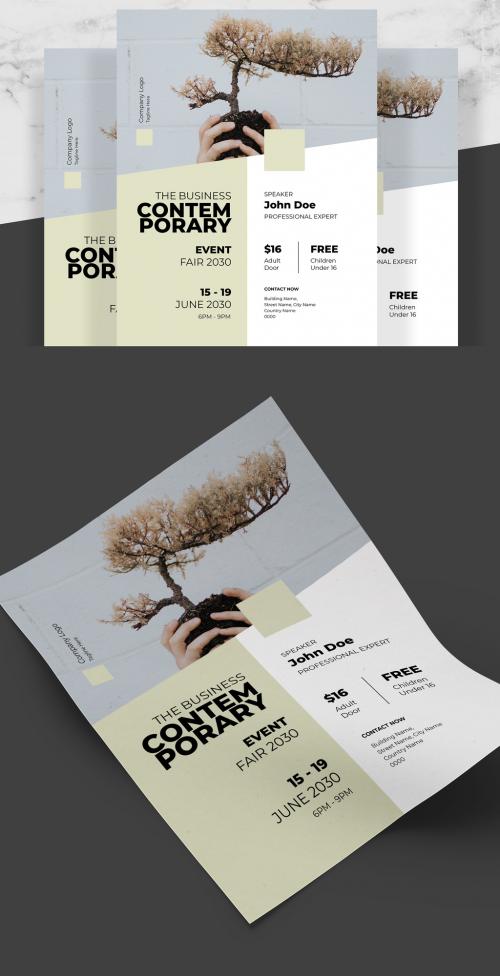 Minimal Business Flyer with Yellow Accent - 242748170