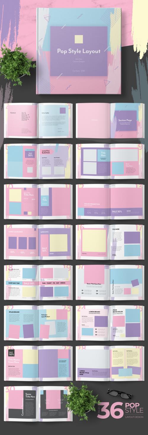 Pop Style Catalog Layout with Pastel Accents - 242748234