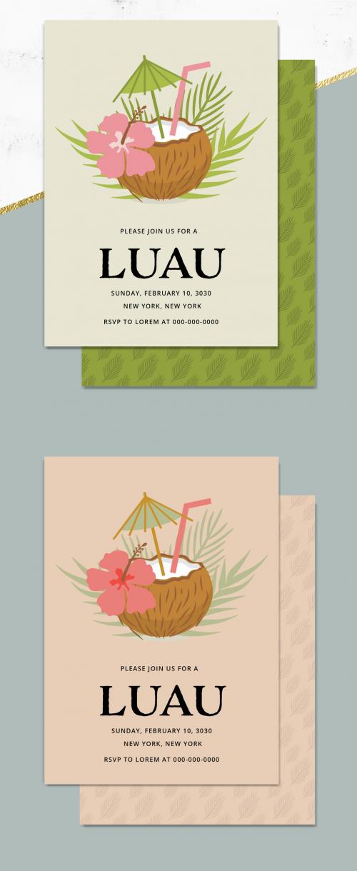 Tropical Luau Party Invitation Layout - 242748288