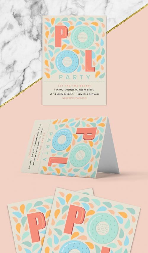 Pool Party Invitation Layout - 242748307