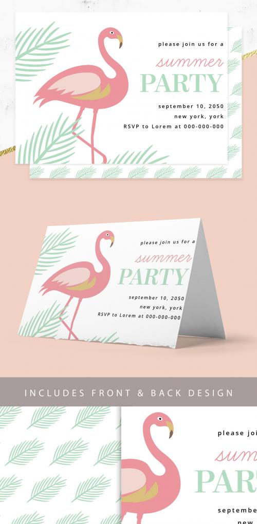 Summer Party Invitation Layout - 242748326