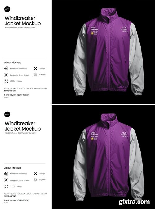 Men's Windbreaker Jacket Mockup 4EW4MU3