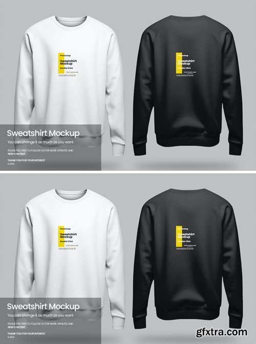 Black &amp; White Sweatshirt Mockup 8CE2UGV