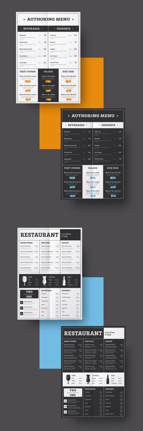 Type-Based Restaurant Menu Layout - 242917721