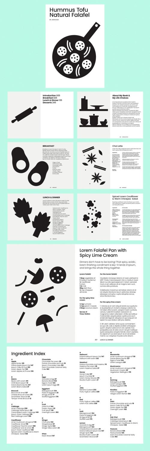 Cookbook Layout with Food Illustrations - 243333332