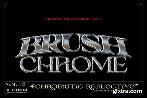 Y2K Glossy Chrome Type FX - Photoshop Text Effect 3FPLJJX