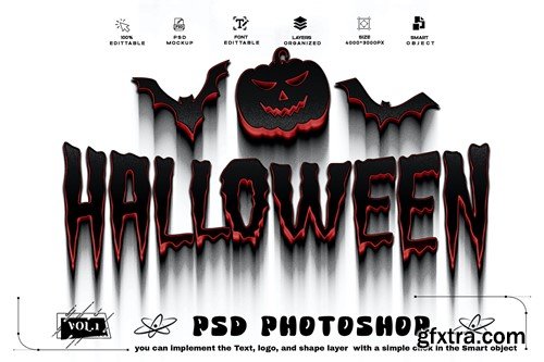 Halloween Liquid Text Effect And Logo PSD Mockup 3MGCP7T