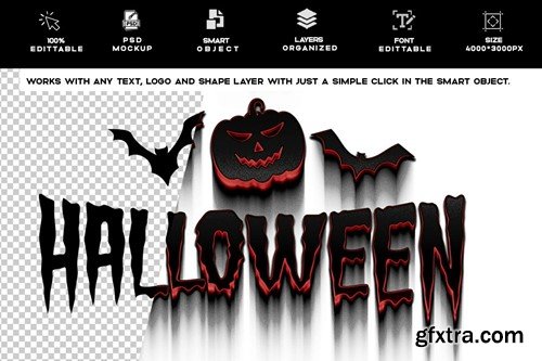 Halloween Liquid Text Effect And Logo PSD Mockup 3MGCP7T