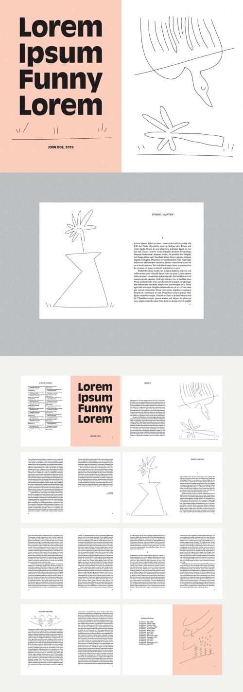 Book Layout with Hand-Drawn Illustrations - 243333535