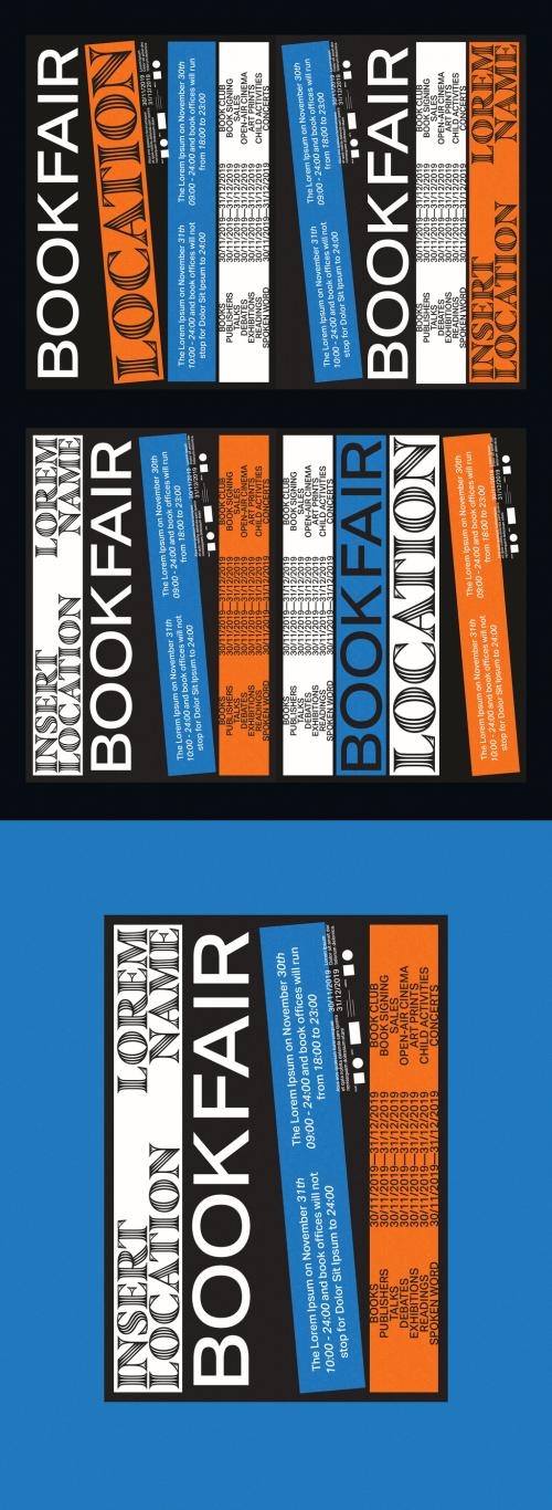 Book Fair Poster Layout Set - 243333559