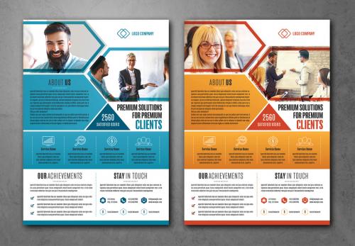 Business Flyer Layout with Photo Placeholders - 243925699