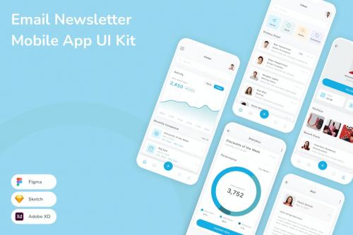 Email Newsletter Mobile App UI Kit