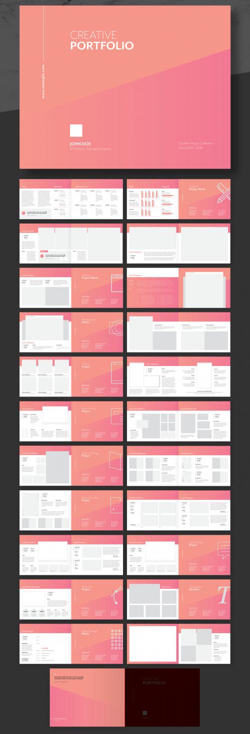 Creative Portfolio Layout with Peach Gradient Accents - 244118380