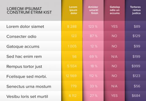 Colorful Table Infographic Layout - 244618856