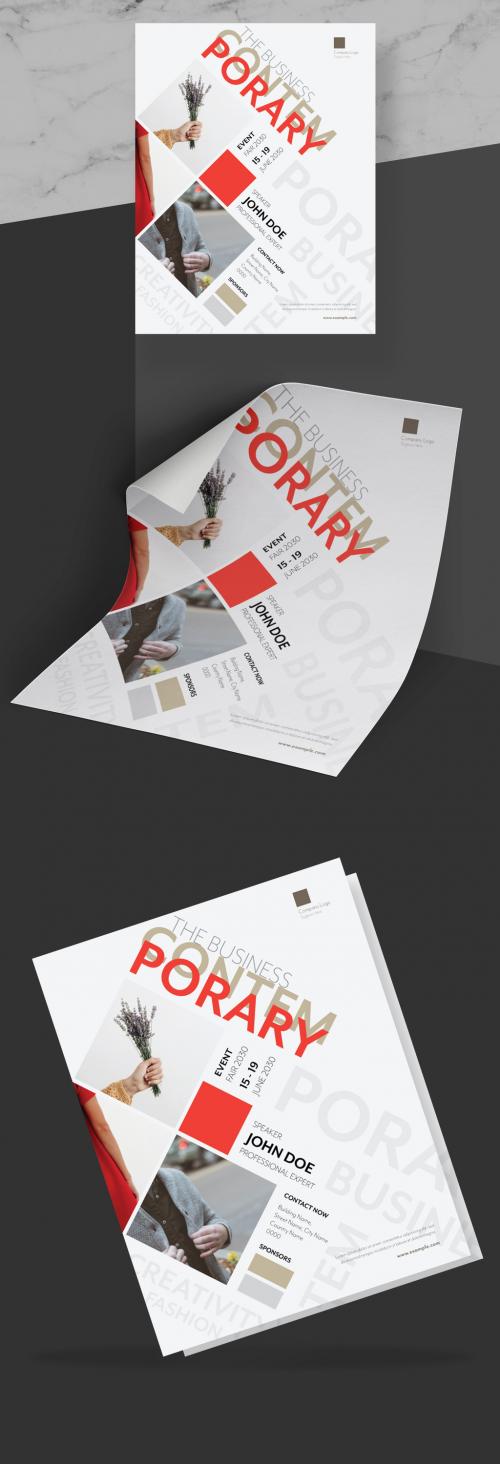 Event Flyer Layout with Red Accents - 244813582