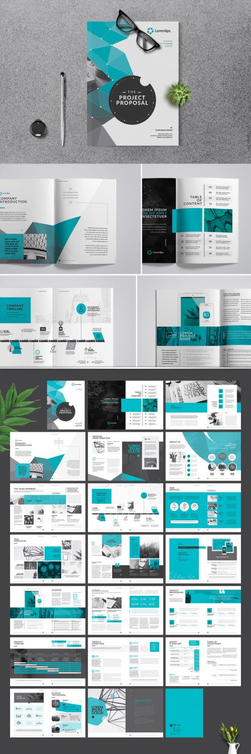 Project Proposal Layout with Blue Accents - 244828048