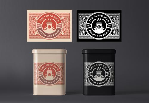 Vintage-Style Coffee Label Layout - 244990811