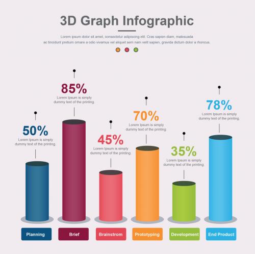 3D Bar Graph Infographic - 245244950