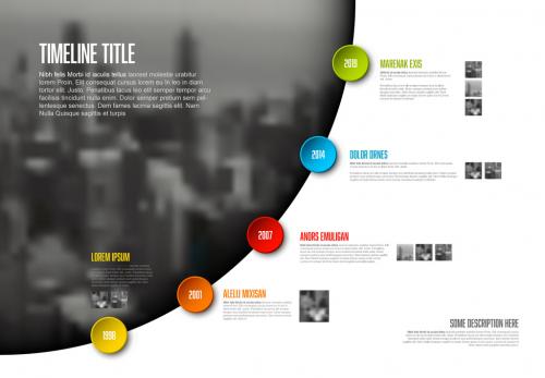 Timeline Buttons on Photo Arc Infographic Layout - 245448998