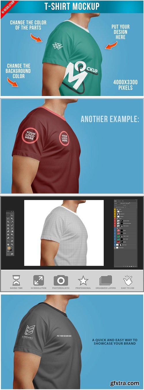 T-Shirt in Men Mockup T98WD4B