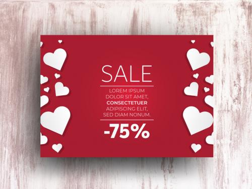 Sale Advertisement Layout with Hearts - 246030465