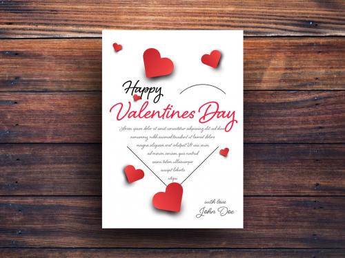 Valentine's Day Card with Heart Silhouette - 246030481