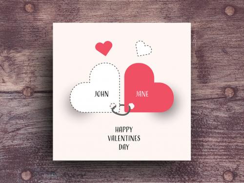 Valentine's Day Card with Red Accents - 246030501