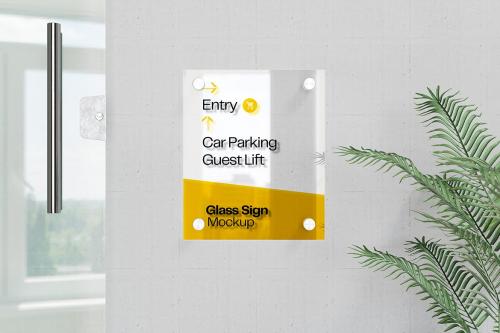 Glass Sign Mockup