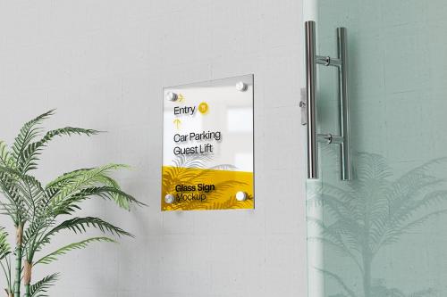 Glass Sign Mockup