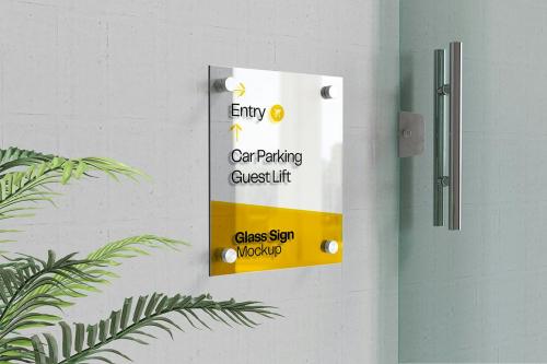 Glass Sign Mockup