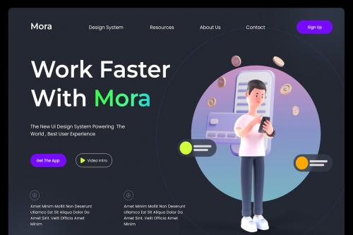 Mora - AI Service and SaaS Hero Header Website Her