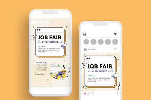 Peach Minimalist Job Expo Flyer Template