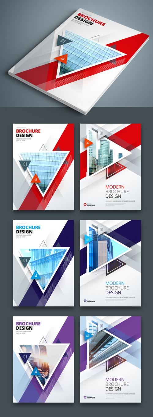 Red Business Report Cover Layouts with Big Triangles - 246236830