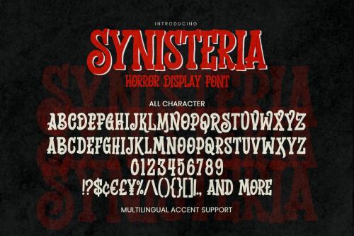 Synisteria - Horror Display Font