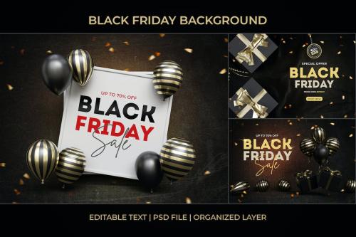 Black Friday Sale Psd Background Set