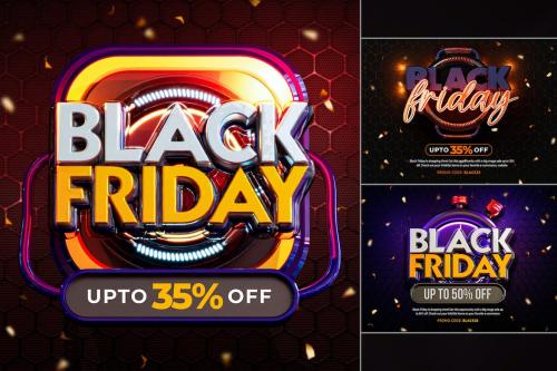 Black Friday Sale Banner Background Set