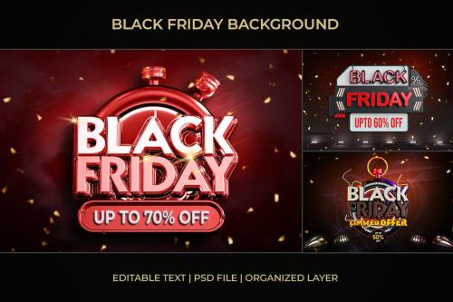 Black Friday Sale Banner Background Set