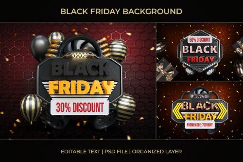 Black Friday Sale Banner Background Set