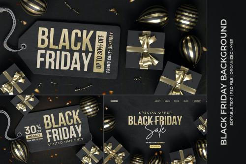 Black Friday Sale Banner Background Set