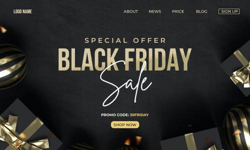 Black Friday Sale Banner Background Set